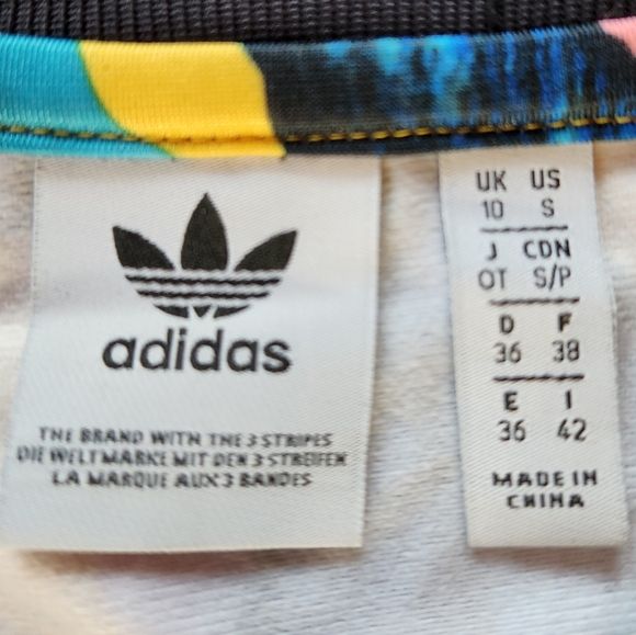 ADIDAS× Farm RIO Banana Leaf Yellow Royal Blue Zips Sporty Baseball Track Jacket - Picture 8 of 16